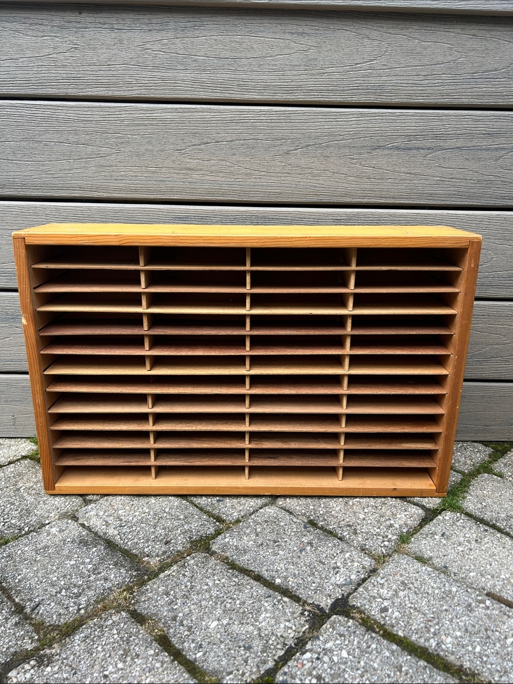 Vintage NAPA VALLEY BOX COMPABY Wooden Storage Rack crate with 48 Slots